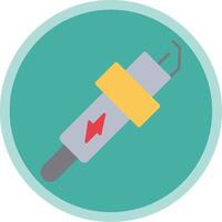 Spark Plug Flat Multi Circle Icon vector