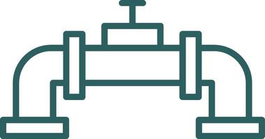 Pipe Line Gradient Round Corner Icon vector