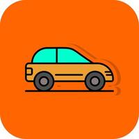 Car Filled Orange background Icon vector