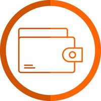 billetera línea naranja circulo icono vector