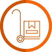 Trolley Line Orange Circle Icon vector