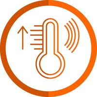 inteligente temperatura línea naranja circulo icono vector