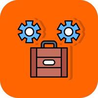 Management Filled Orange background Icon vector