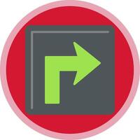 Turn Right Flat Multi Circle Icon vector