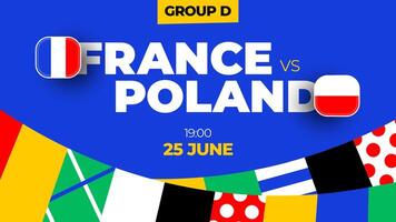 Francia vs Polonia fútbol americano 2024 partido versus. 2024 grupo etapa campeonato partido versus equipos introducción deporte fondo, campeonato competencia vector