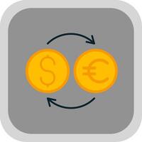 Money Exchange Flat Round Corner Icon vector