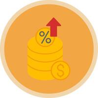 Interest Rate Flat Multi Circle Icon vector