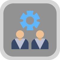 Management Flat Round Corner Icon vector