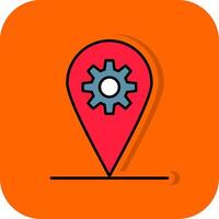 Localization Filled Orange background Icon vector