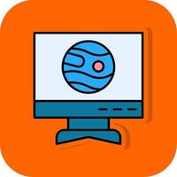 Live Stream Filled Orange background Icon vector