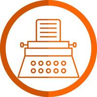 Typewriter Line Orange Circle Icon vector
