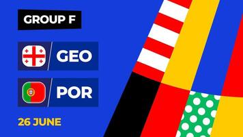 Georgia vs Portugal fútbol americano 2024 partido versus. 2024 grupo etapa campeonato partido versus equipos introducción deporte fondo, campeonato competencia vector