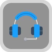 Headphone Flat Round Corner Icon vector