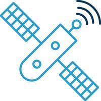 Satellite Line Blue Two Color Icon vector