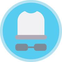 White Hat Flat Multi Circle Icon vector