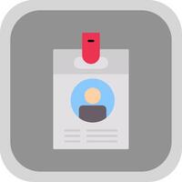 Id Card Flat Round Corner Icon vector