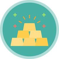 Gold Ingot Flat Multi Circle Icon vector