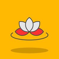 Lotus Filled Shadow Icon vector