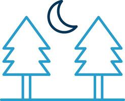 Pine tree Line Blue Two Color Icon vector