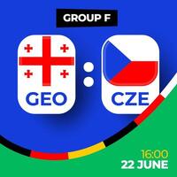 Georgia vs Chequia fútbol americano 2024 partido versus. 2024 grupo etapa campeonato partido versus equipos introducción deporte fondo, campeonato competencia vector