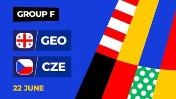 Georgia vs Czechia football 2024 match versus. 2024 group stage championship match versus teams intro sport background, championship competition vector