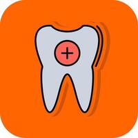 Tooth Filled Orange background Icon vector