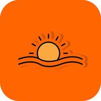 Sun Filled Orange background Icon vector