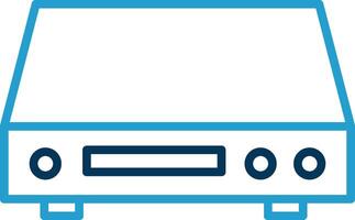 Dvd Player Line Blue Two Color Icon vector