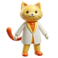 parfaitement adorable médecin chat 3d images png