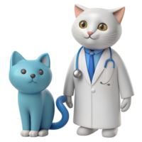 perfectamente adorable médico gato 3d imágenes png