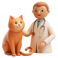 parfaitement adorable médecin chat 3d images png