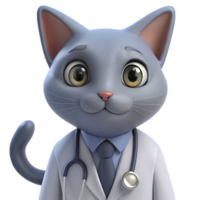 parfaitement adorable médecin chat 3d images png