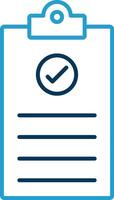 Checklist Line Blue Two Color Icon vector