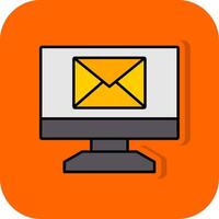 Monitor Filled Orange background Icon vector