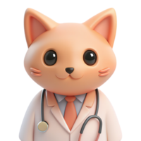 perfeitamente adorável médico gato 3d imagens png