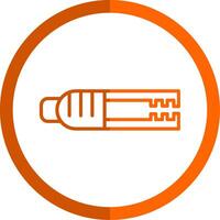 Tongs Line Orange Circle Icon vector