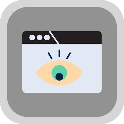 Visualization Flat Round Corner Icon