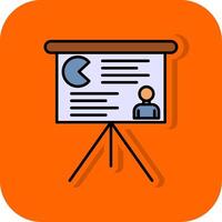 Presentation Filled Orange background Icon vector