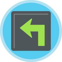 Turn Left Flat Multi Circle Icon vector