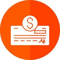 Pay Check Glyph Red Circle Icon vector