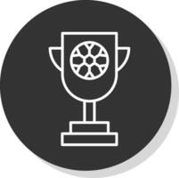 Trophy Line Grey Circle Icon vector