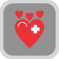 Heart Flat Round Corner Icon vector