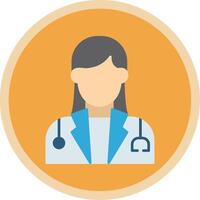 Female Doctor Flat Multi Circle Icon vector