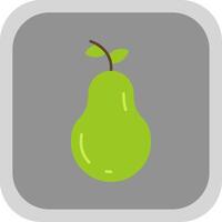 Pear Flat Round Corner Icon vector