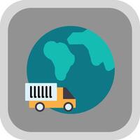 Travel Flat Round Corner Icon vector