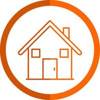 House Line Orange Circle Icon vector