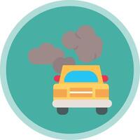 Car Pollution Flat Multi Circle Icon vector