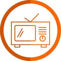 Television Line Orange Circle Icon vector