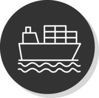 Shipment Line Grey Circle Icon vector