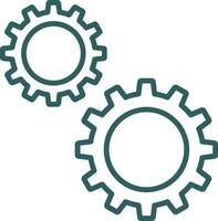 Gears Line Gradient Round Corner Icon vector